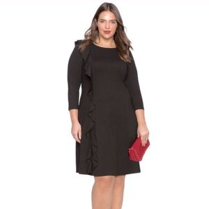Eloquii black Side Ruffle Detail Dress size 18